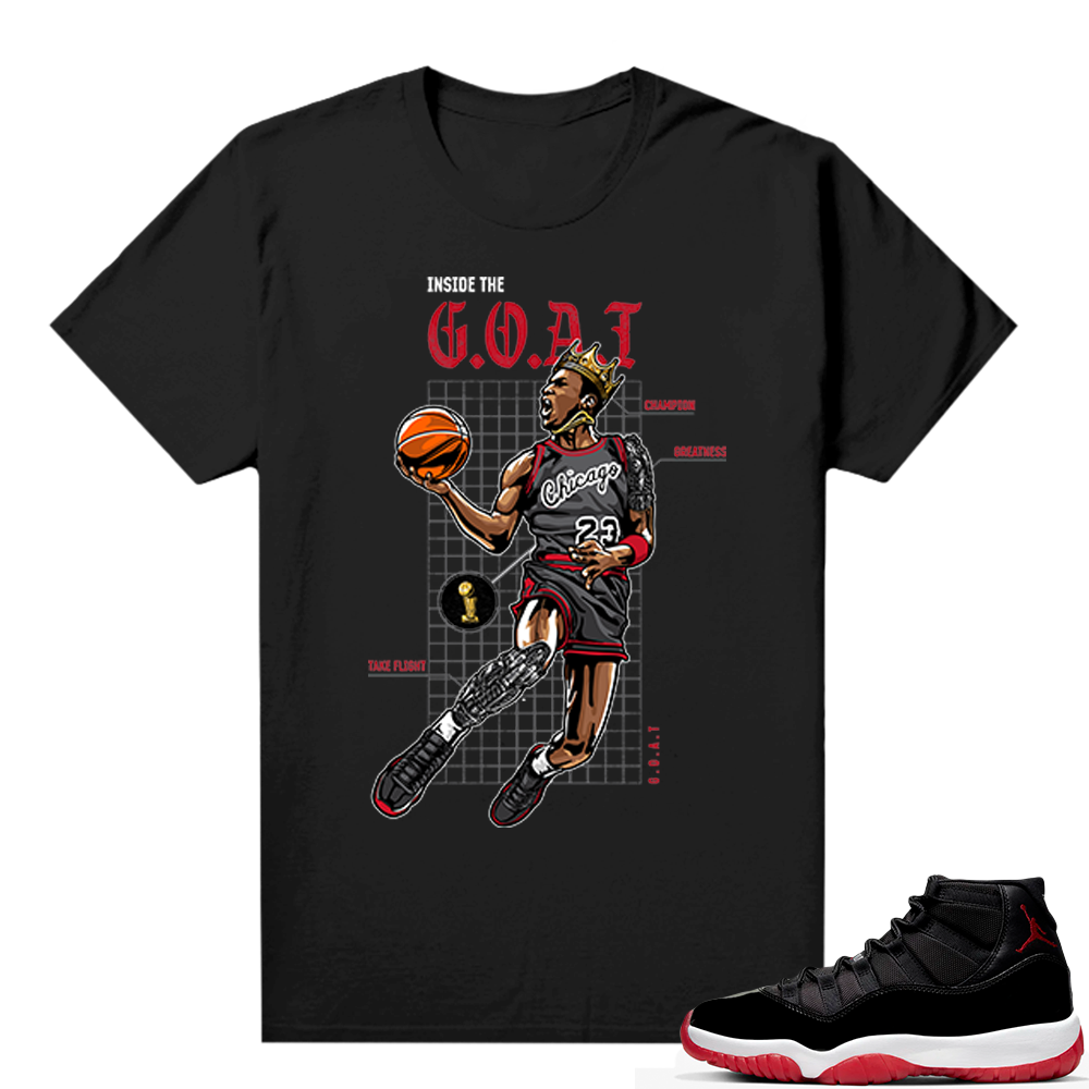 Jordan 11 Bred shirt black - Inside the Goat