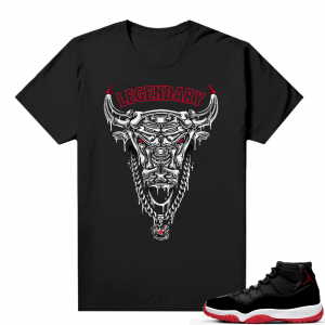 Jordan 11 Bred shirt black - Legendary Bull