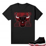 Jordan 11 Bred shirt black - Sneaker Bully