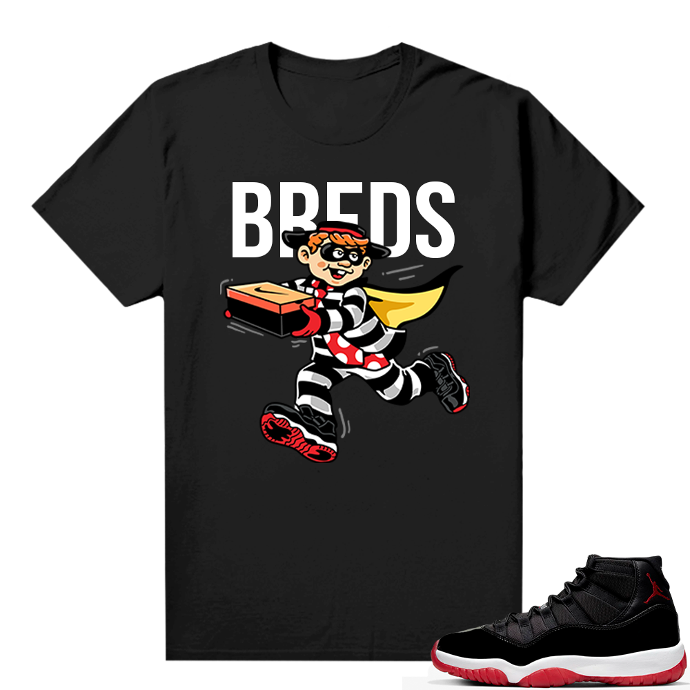 Jordan 11 Bred shirt black - Breds Heist