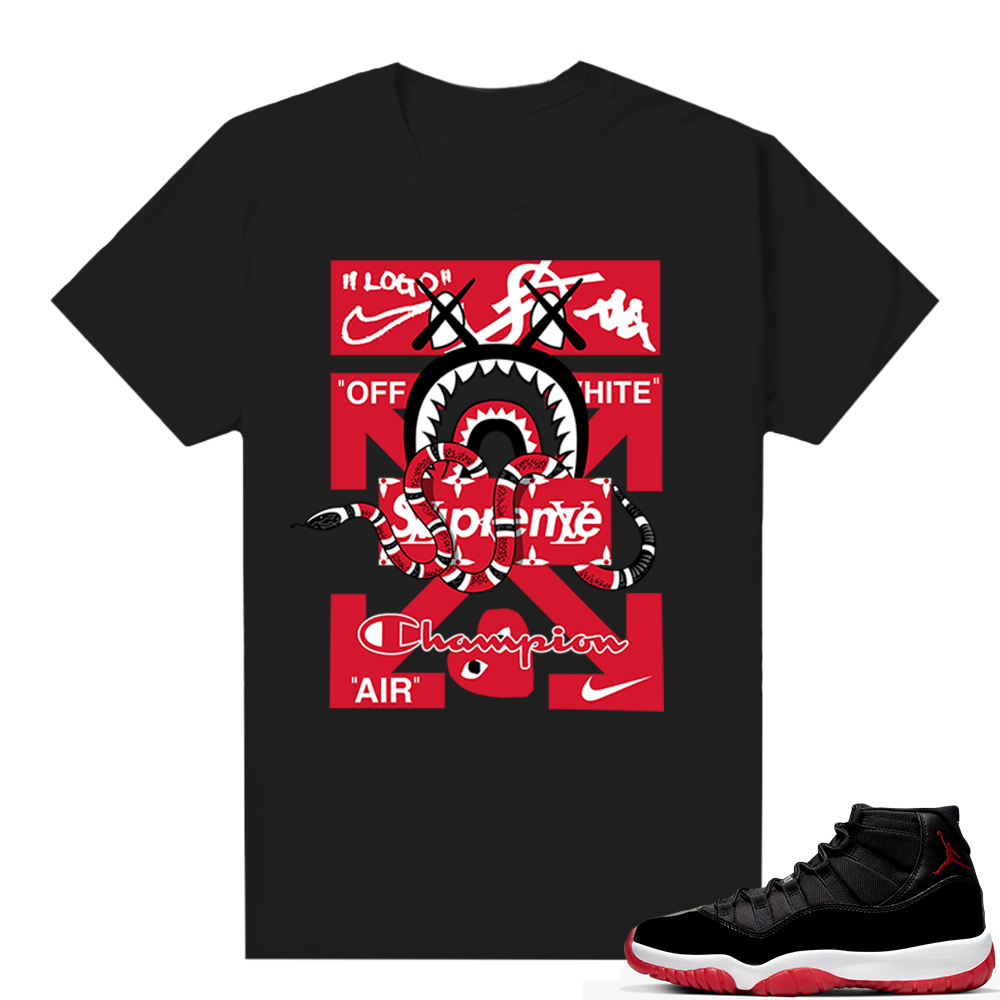 Jordan 11 Bred shirt black - Designer Mashup