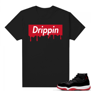 Jordan 11 Bred shirt black - Drippin