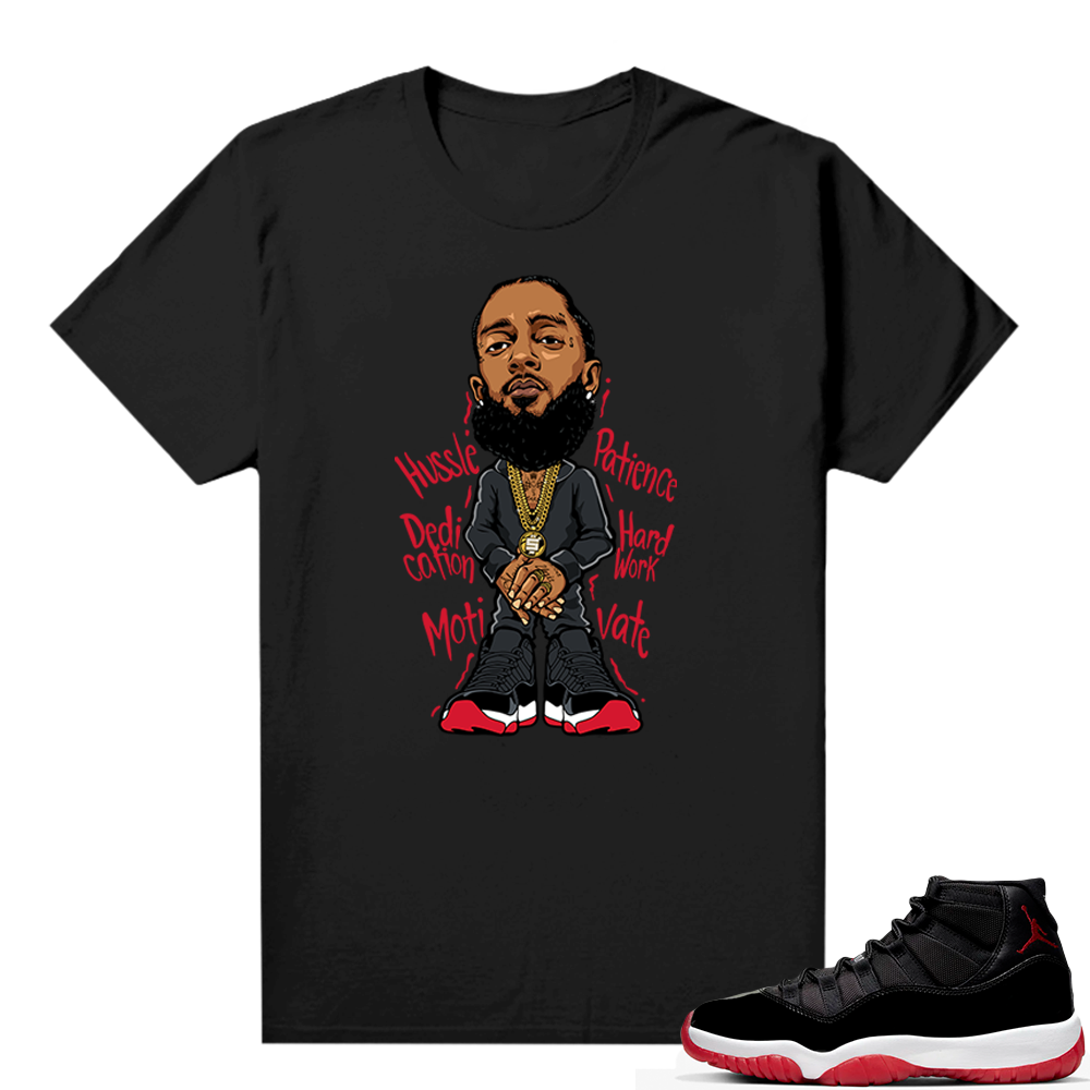 Jordan 11 Bred shirt black - Nipsey Hussle