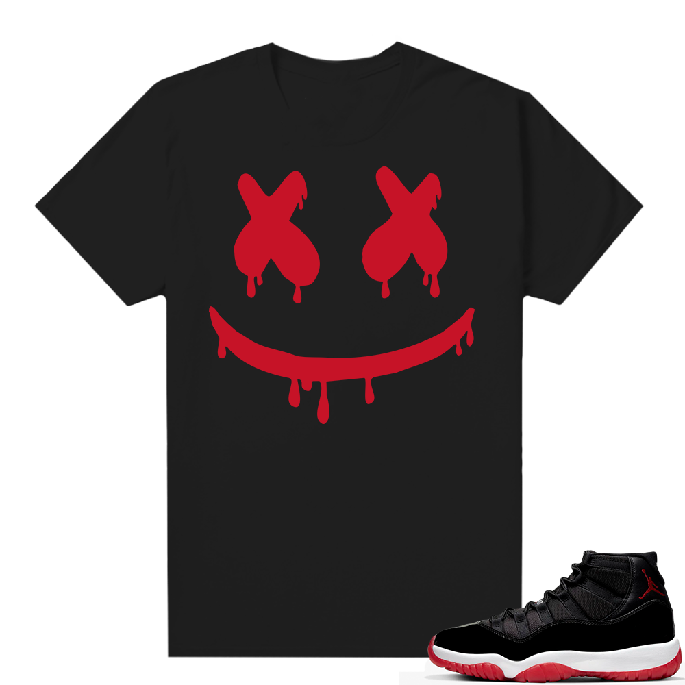 Jordan 11 Bred shirt black - Smiley Drip