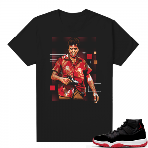 Jordan 11 Bred shirt black - Tony Montana