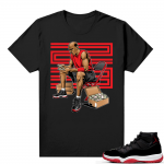 Jordan 11 Bred shirt black - Stackin Bred