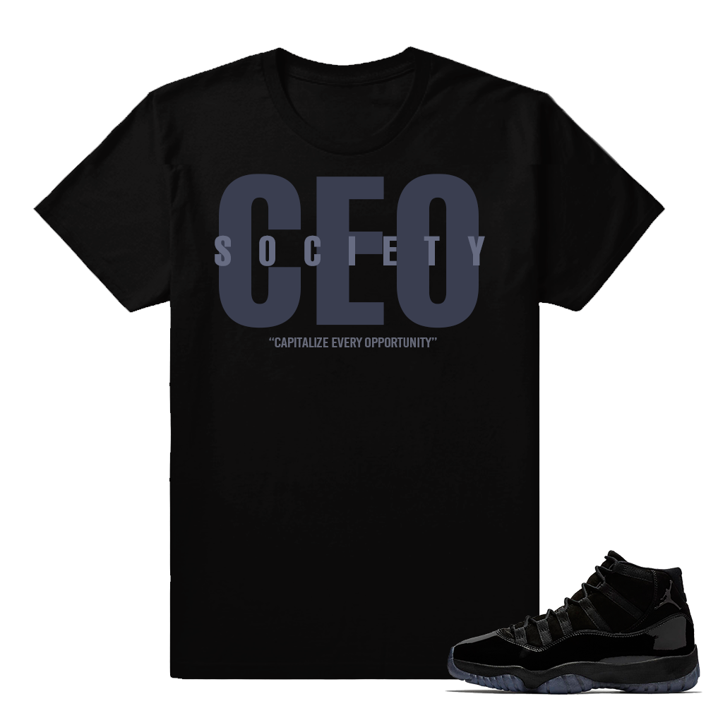 Jordan 11 CEO Society Shirt  CEO Society Capitalize  Black tee