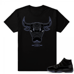 Jordan 11 Cap and Gown Shirts to match  Rare Air Bull 11s  Black tee