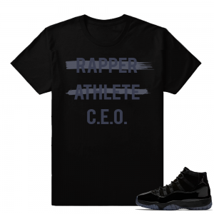 Jordan 11 Cap and Gown T shirt  CEO  Black tee