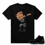 Jordan 11 Cap and Gown shirt outfits  Dabbin Polo Bear  Black tee