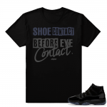 Jordan 11 Cap and Gown shirt to match  Shoe Contact  Black tee