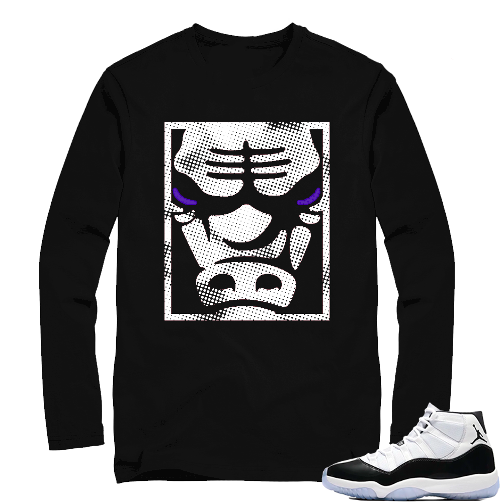 Jordan 11 Concord | Bull Face | Black Long Sleeve shirt