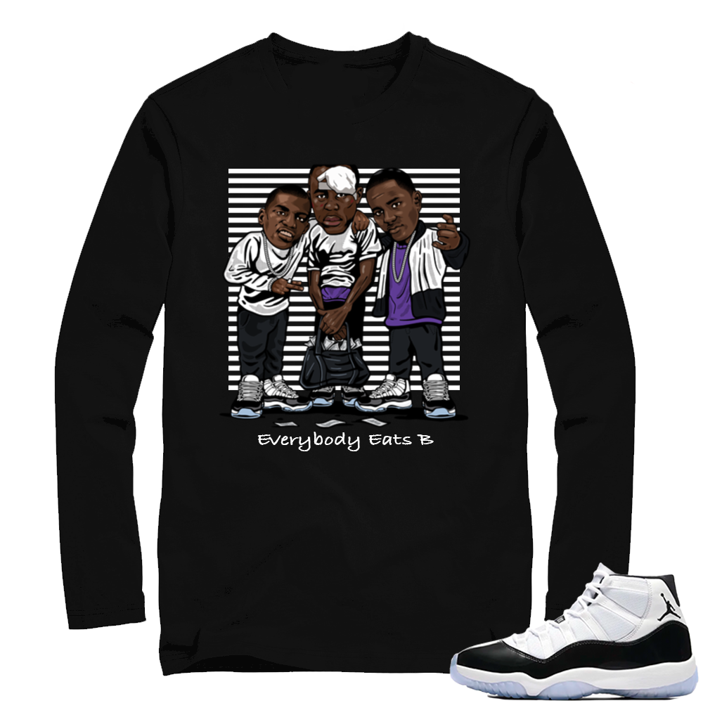 Jordan 11 Concord | Everybody Eats B | Black Long Sleeve shirt