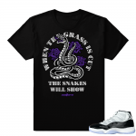 Jordan 11 Concord Sneaker match shirt | Grass Cut | Black shirt