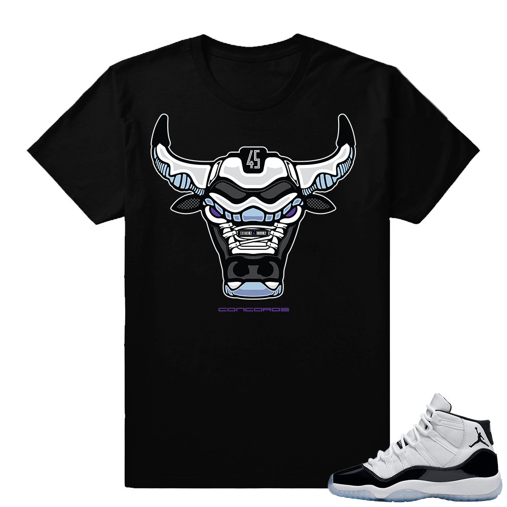 Jordan 11 Concord shirt  | Rare Air Bull | Black shirt