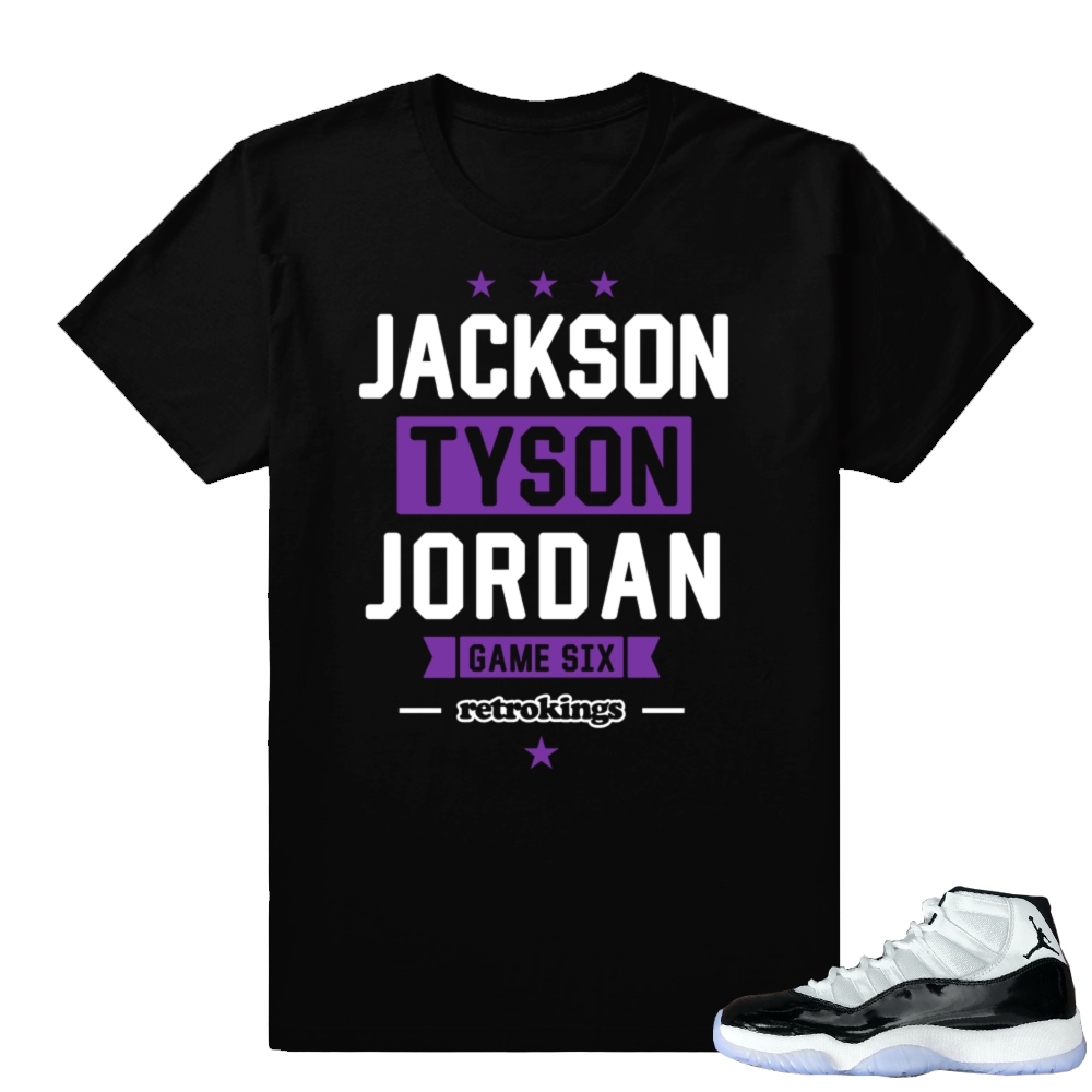 Jordan 11 Concord sneaker shirt | Game 6 | Black shirt