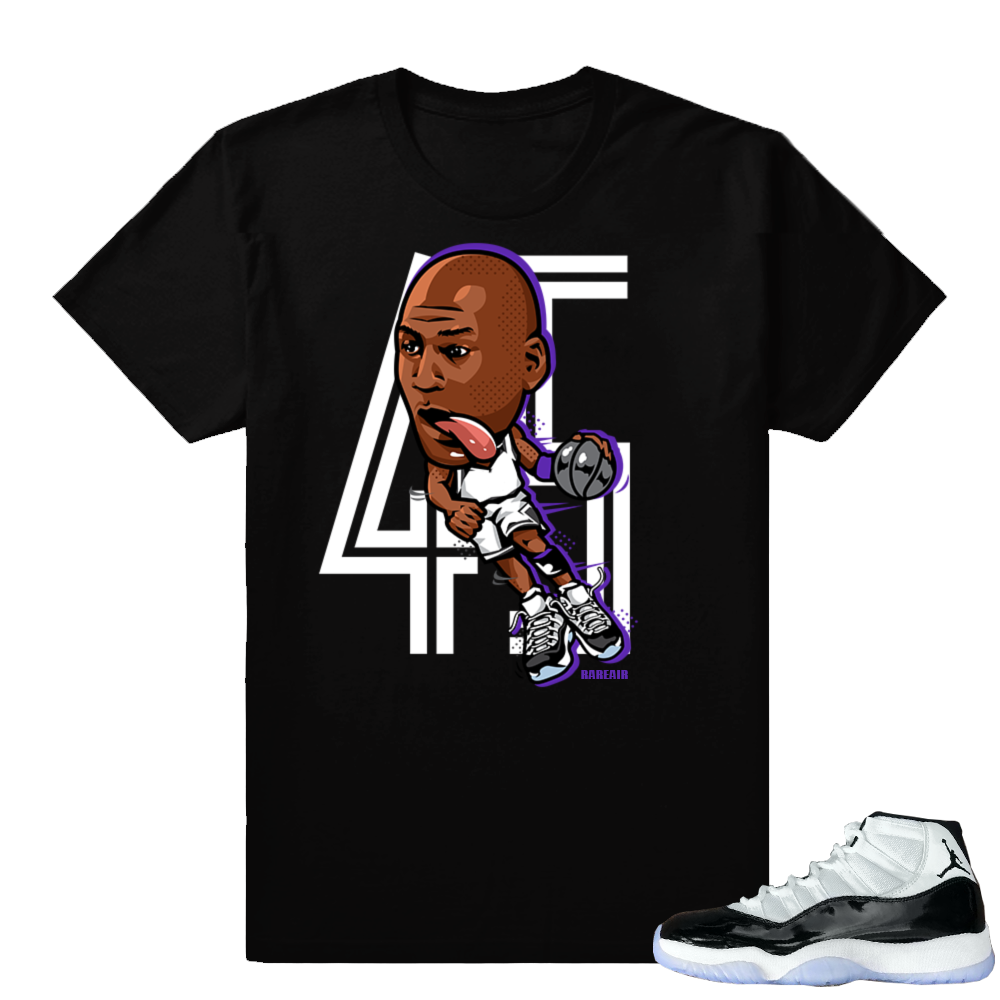 Jordan 11 Concord t-shirts | MJ 45 Toon | Black shirt