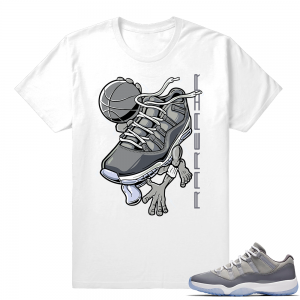 Jordan 11 Cool Grey low Shirt to match  Fly Kicks  White tee