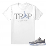 Jordan 11 Cool Grey low shirt  Trap Jumpin  White tee