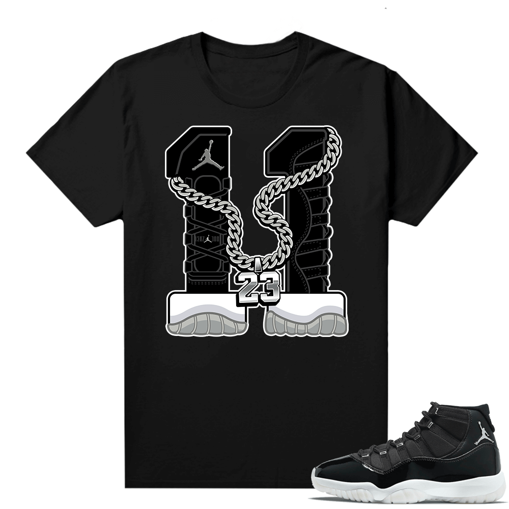 Jordan 11 Jubilee Match Sneaker Tees Shirts - Black - 11