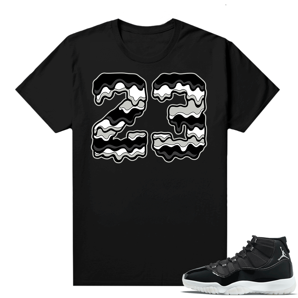 Jordan 11 Jubilee Match Sneaker Tees Shirts - Black - 23 Drip