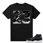 Jordan 11 Jubilee Match Sneaker Tees Shirts - Black - 23 Mashup