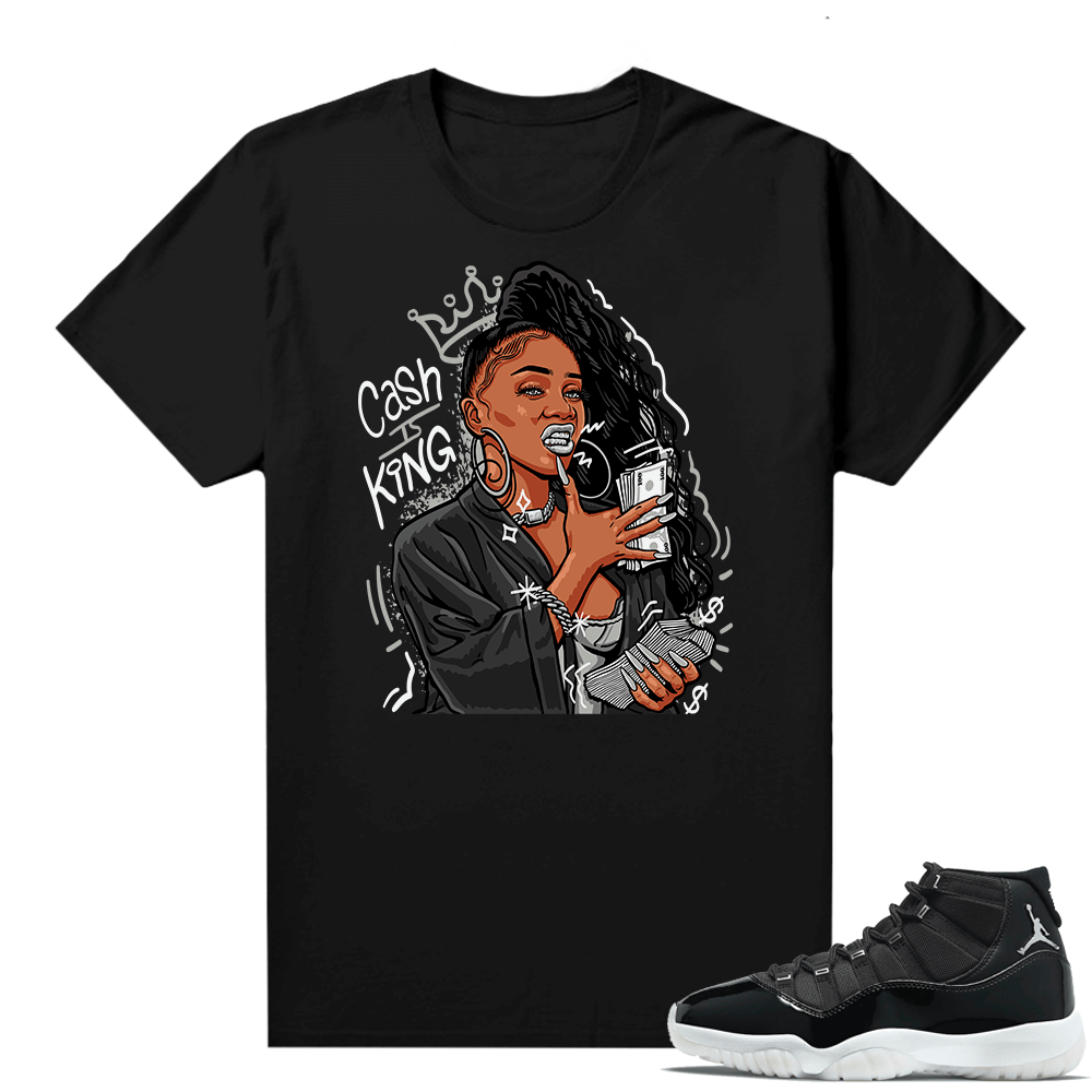 Jordan 11 Jubilee Match Sneaker Tees Shirts - Black - Cash Is King