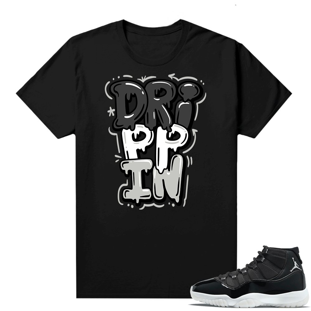 Jordan 11 Jubilee Match Sneaker Tees Shirts - Black - Drippin Bubble Drip