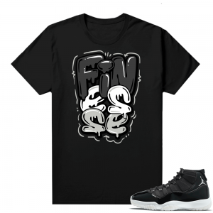 Jordan 11 Jubilee Match Sneaker Tees Shirts - Black - Finesse Bubble Drip