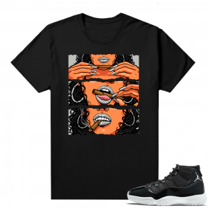 Jordan 11 Jubilee Match Sneaker Tees Shirts - Black - Get Lit