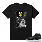 Jordan 11 Jubilee Match Sneaker Tees Shirts - Black - Heist