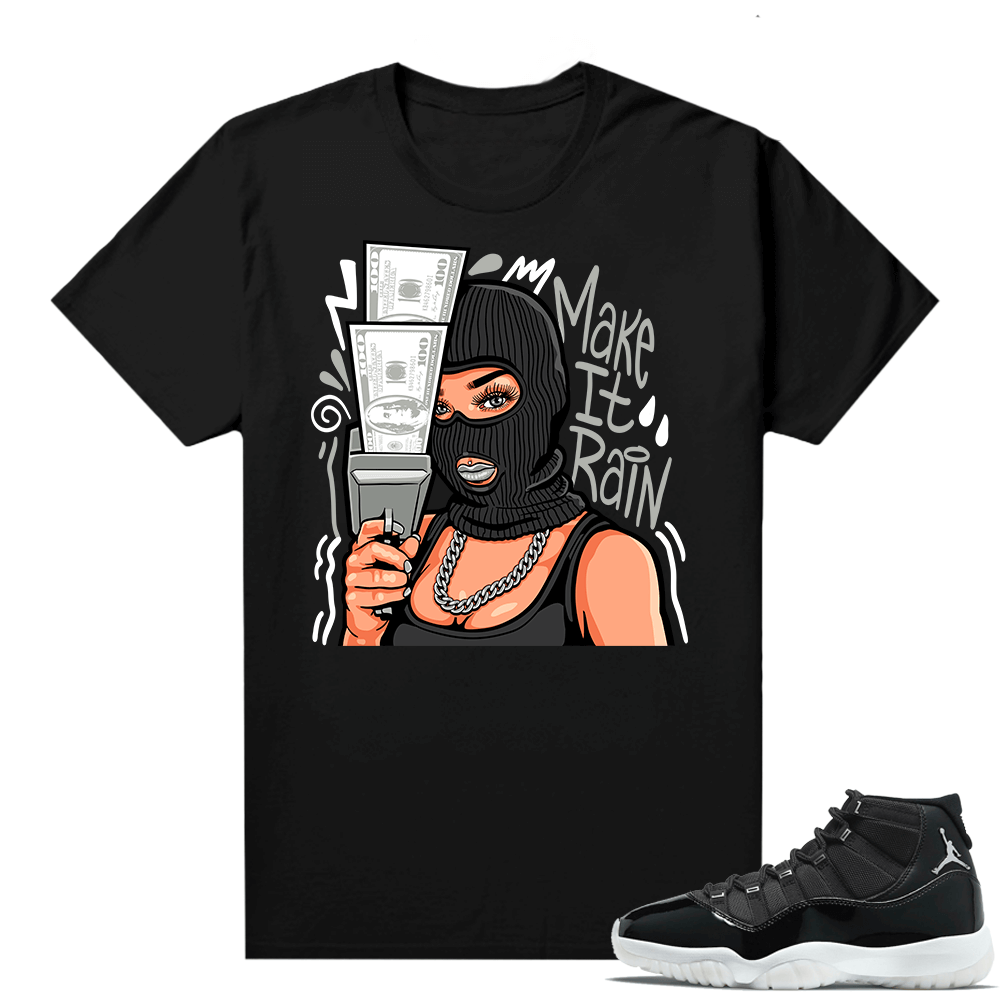 Jordan 11 Jubilee Match Sneaker Tees Shirts - Black - Make It Rain