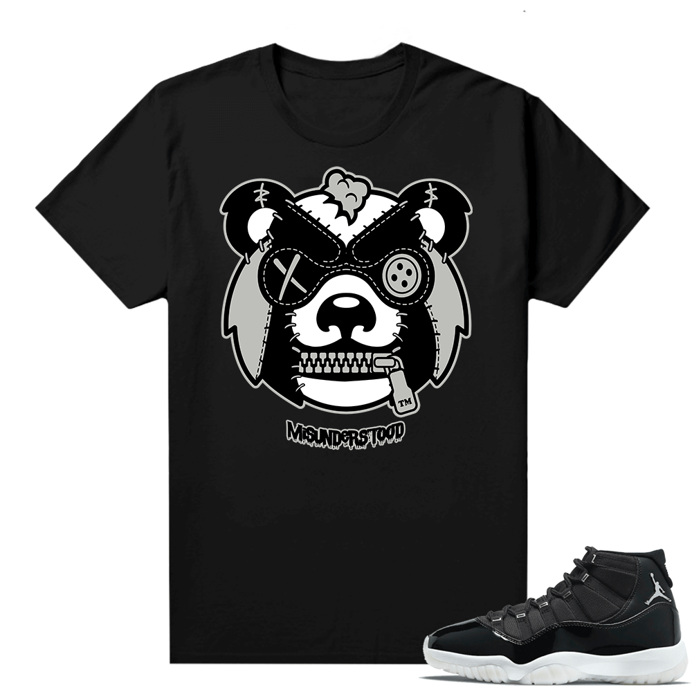 Jordan 11 Jubilee Match Sneaker Tees Shirts - Black - Grizzly