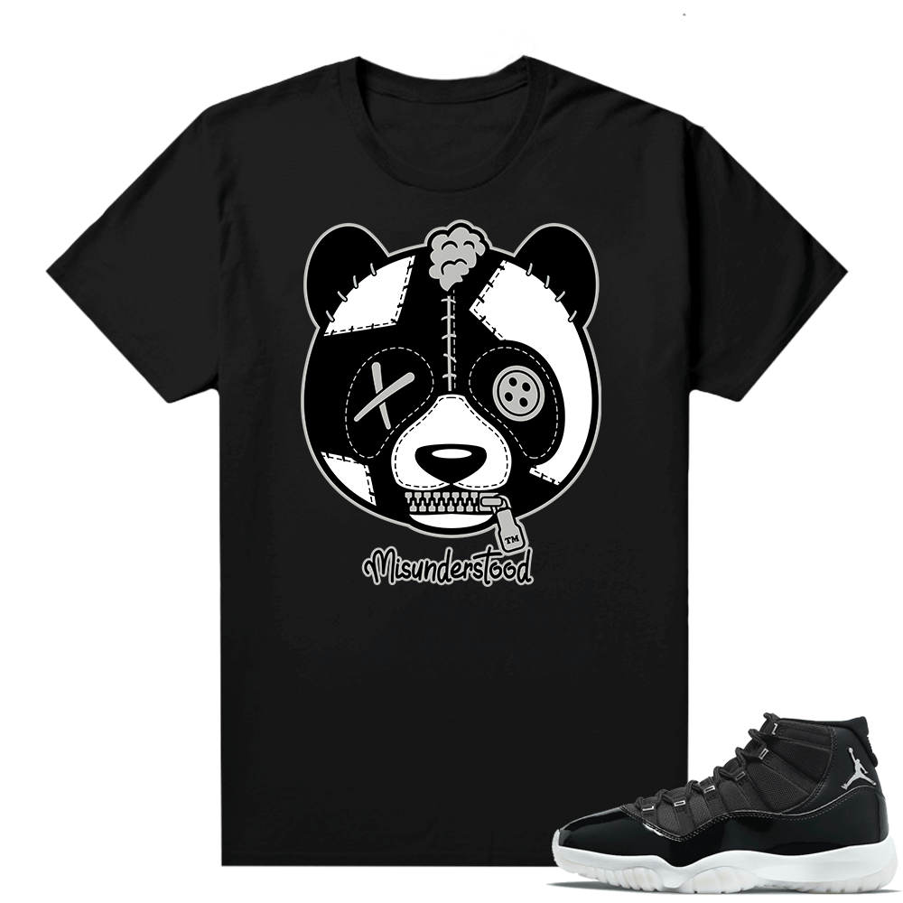 Jordan 11 Jubilee Match Sneaker Tees Shirts - Black - Panda