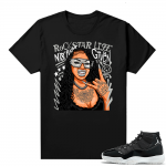 Jordan 11 Jubilee Match Sneaker Tees Shirts - Black - No Fucks Given