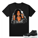 Jordan 11 Jubilee Match Sneaker Tees Shirts - Black - PeriodT