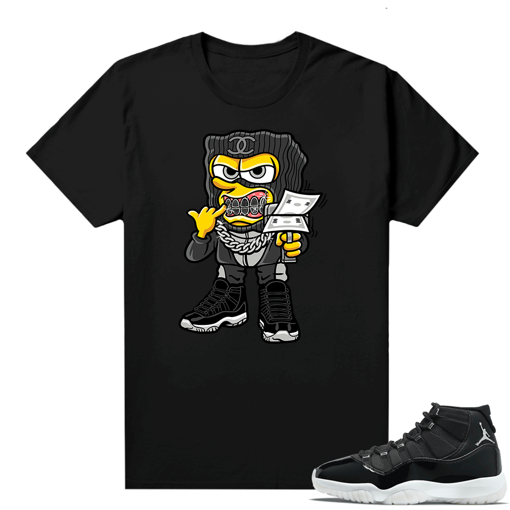 Jordan 11 Jubilee Match Sneaker Tees Shirts - Black - Savage