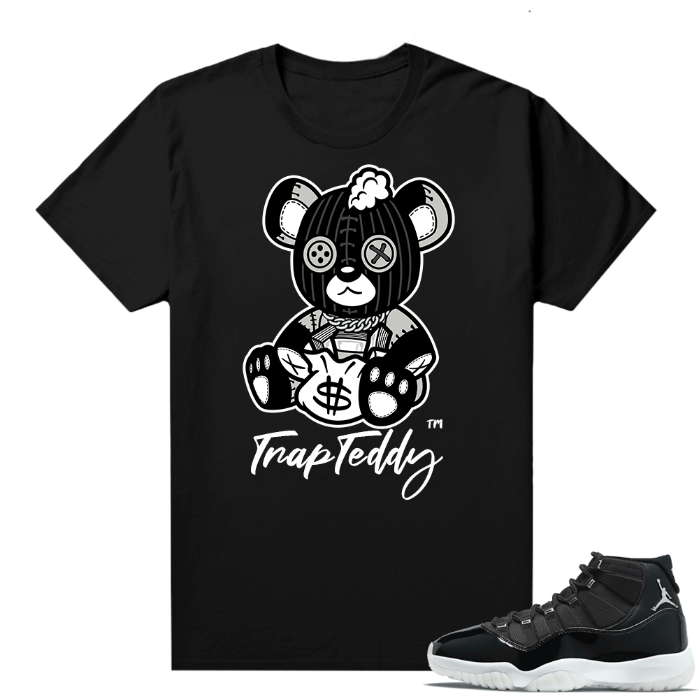 Jordan 11 Jubilee Match Sneaker Tees Shirts - Black - Trap Teddy