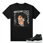 Jordan 11 Jubilee Match Sneaker Tees Shirts - Black - Watch For Snakes