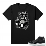 Jordan 11 Jubilee Match Sneaker Tees Shirts - Black - Young & Heartless Teddy