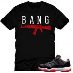 Jordan 11 Bred Low shirt to match 'AK Roses' Black Sneaker Tees