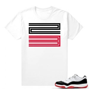 Jordan 11 Low Concord Bred shirt - White - 23 11s logo