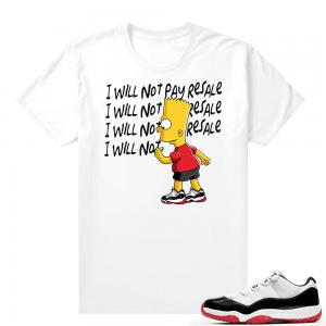 Jordan 11 Low Concord Bred Sneaker Shirt - White - Will Not Pay Resale