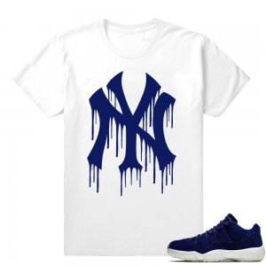 Jordan 11 Low Jeter matching shirt  NY Drip  White tee