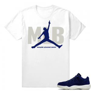 Jordan 11 Low Jeter sneaker tees shirt  Young Boy Major League Boss  White tee