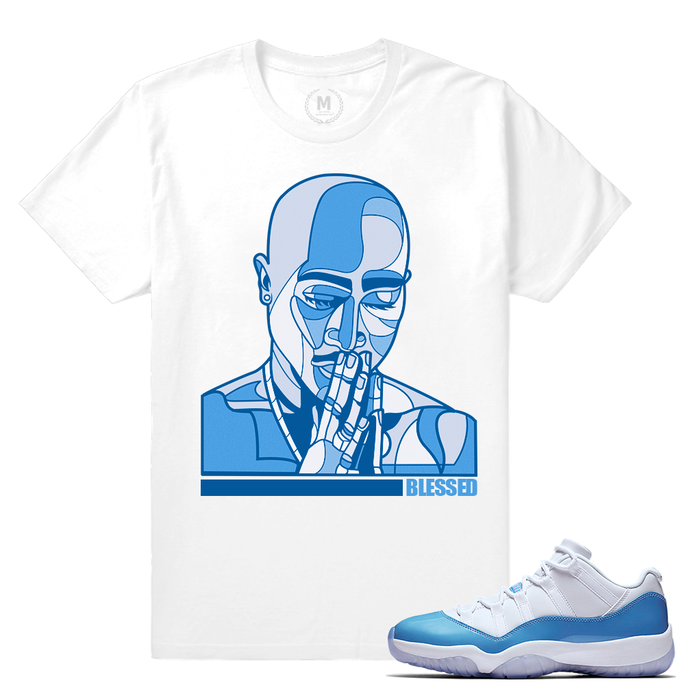 Match Jordan 11 UNC lows | Blessed Tupac | White T shirt