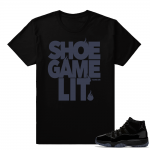 Jordan 11 Shoe Game Lit Shirt  Black tee