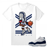 Jordan 11 Sneaker tees Midnight Navy 11 White T shirt Sneakerhead