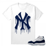 Jordan 11 Sneaker tees Midnight Navy White T shirt NY Drip