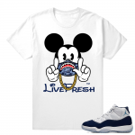 Jordan 11 Sneaker tees matching White T shirt Mickey 11s up